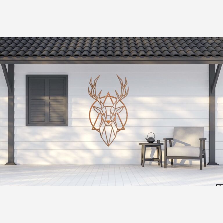 Decor de perete din oțel corten Cerb 2.0