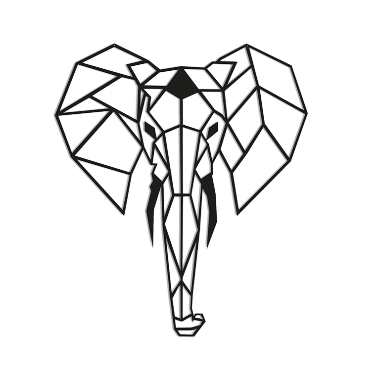 Decor de perete din metal Elefant 2.0