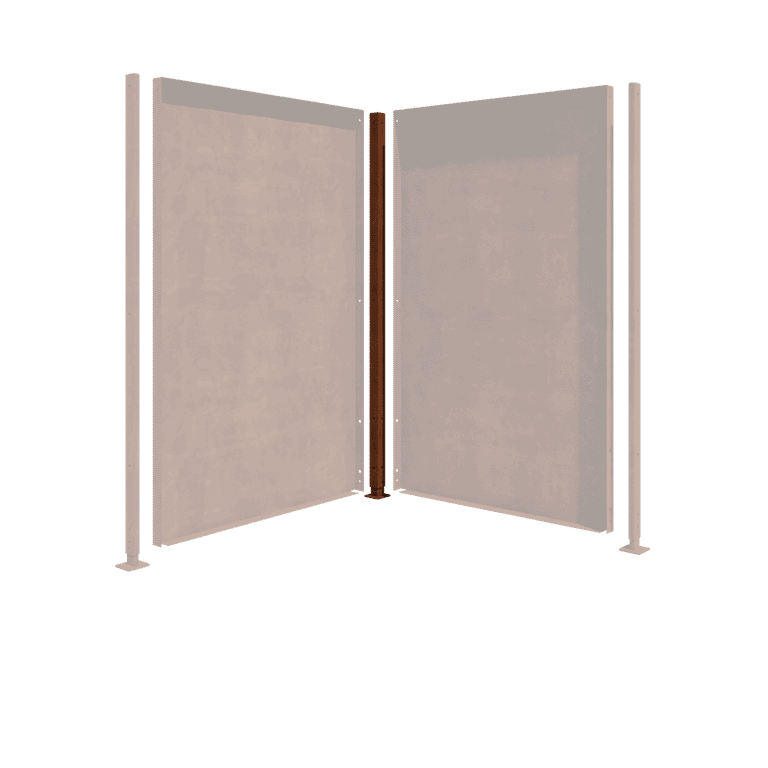 Stâlp de suport din oțel corten - Colț cu placă de bază - 190 x 6 x 6 cm
