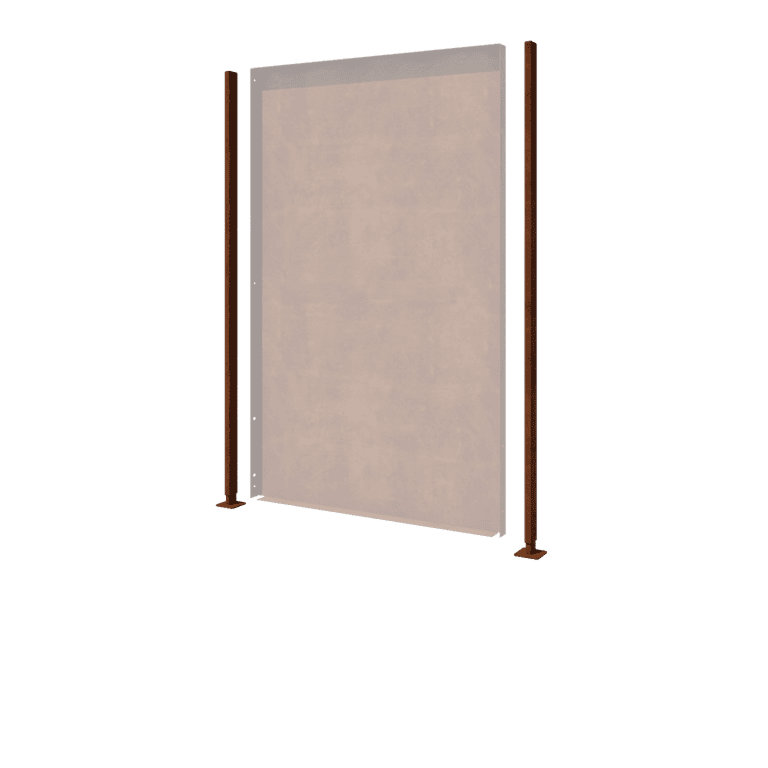Stâlp de suport din oțel corten - Drept cu placă de bază - 190 x 6 x 3 cm