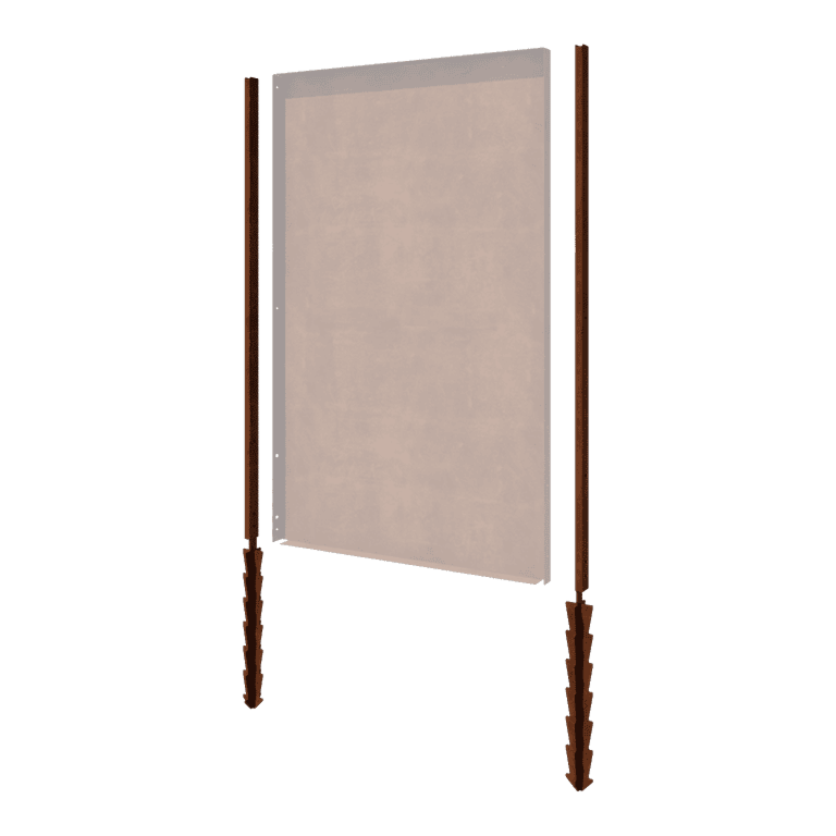 Stâlp de suport din oțel corten - Drept cu țăruș de fixare - 190 x 6 x 3 cm