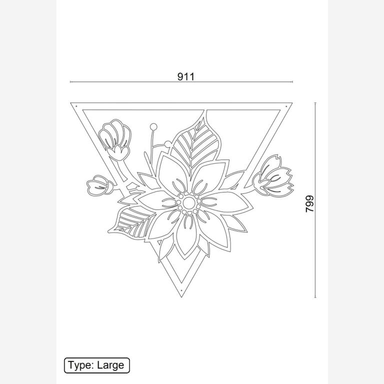 Decor de perete din oțel corten Floare 1.0