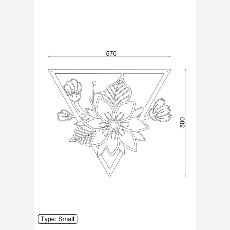 Decor de perete din oțel corten Floare 1.0