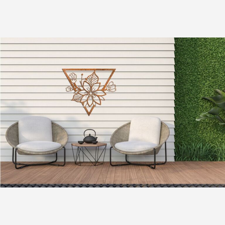 Decor de perete din oțel corten Floare 1.0