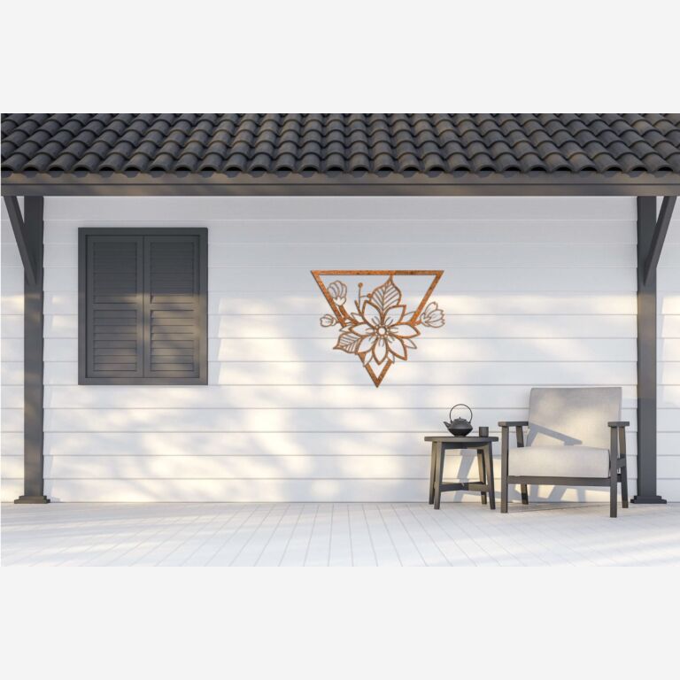 Decor de perete din oțel corten Floare 1.0