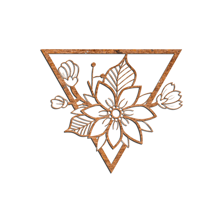 Decor de perete din oțel corten Floare 1.0