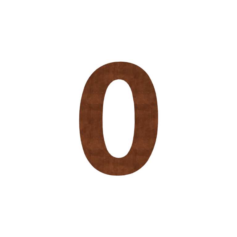 Număr de casă din oțel corten 0 - 10,4 x 15 cm
