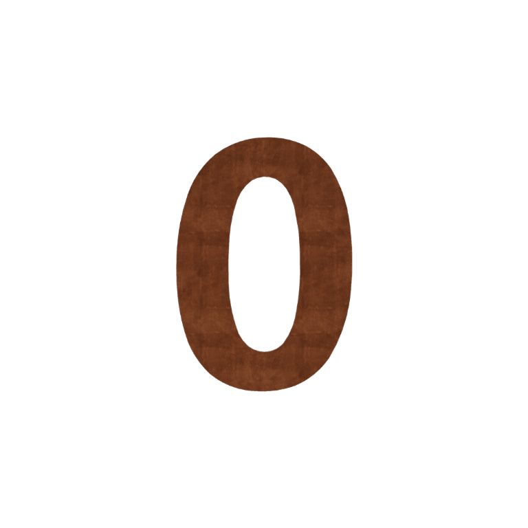 Număr de casă din oțel corten 0 - 50 cm