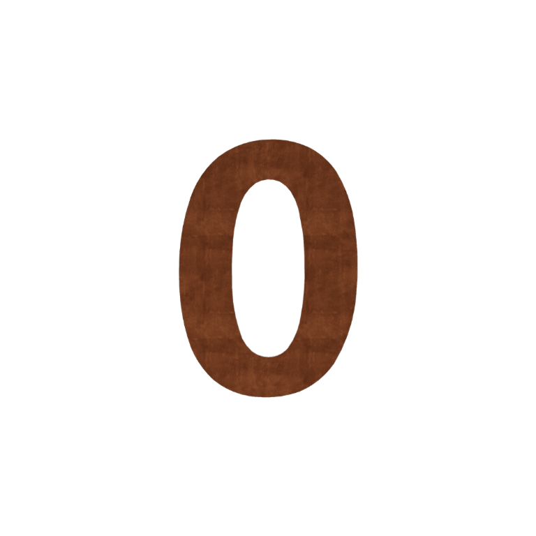 Număr de casă din oțel corten 0 - 80 cm