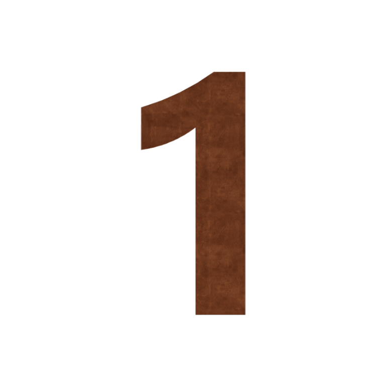 Număr de casă din oțel corten 1 - 15 cm