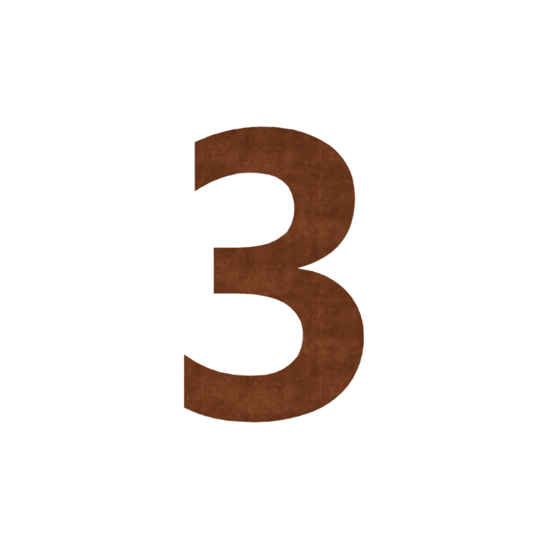 Număr de casă din oțel corten 3 - 15 cm