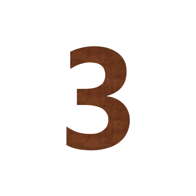 Număr de casă din oțel corten 3 - 30 cm
