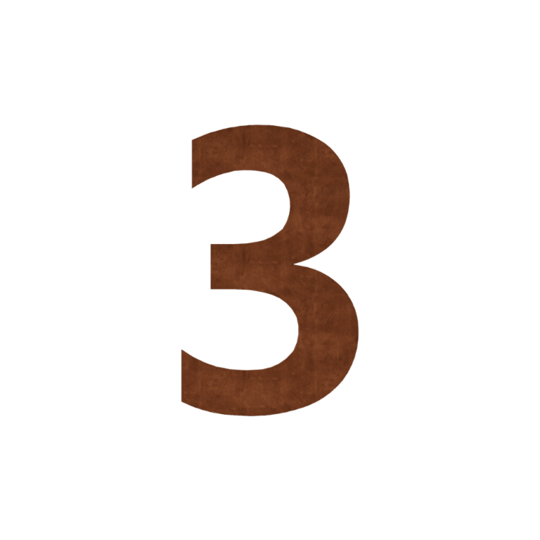 Număr de casă din oțel corten 3 - 80 cm