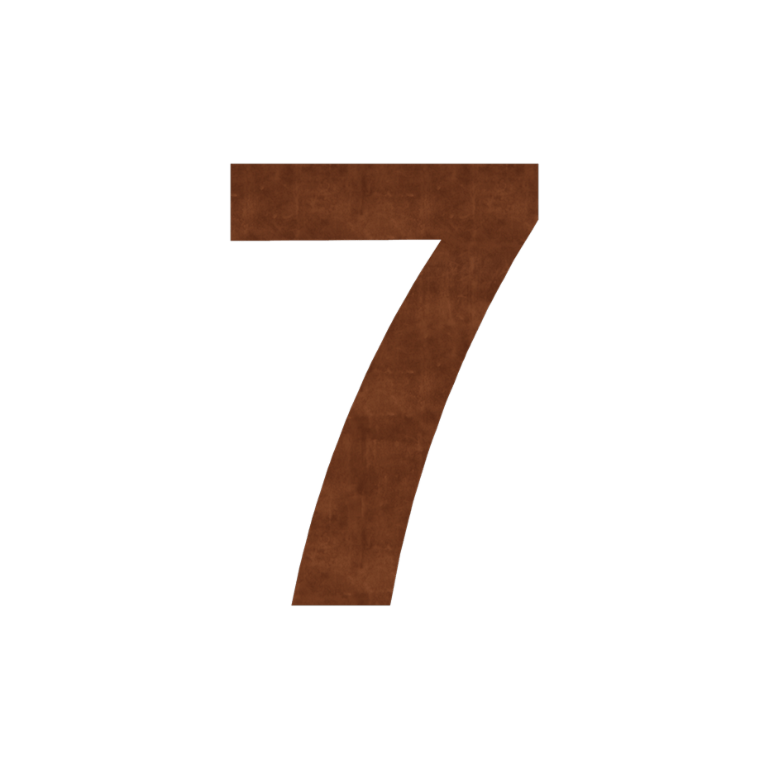 Număr de casă din oțel corten 7 - 15 cm