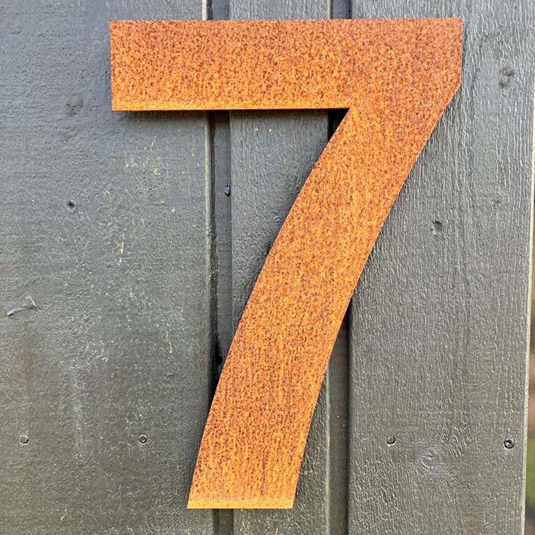 Număr de casă din oțel corten 7 - 30 cm