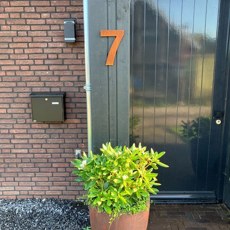 Număr de casă din oțel corten 7 - 30 cm