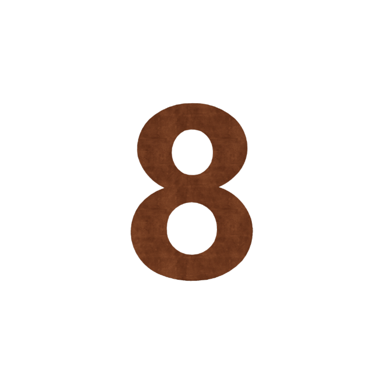 Număr de casă din oțel corten 8 - 15 cm