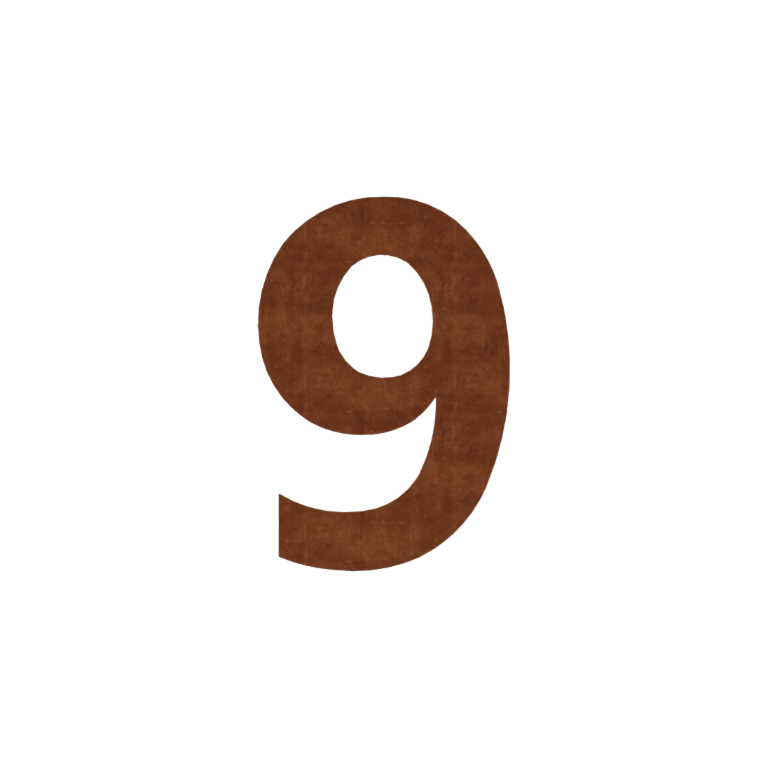 Număr de casă din oțel corten 9 - 15 cm