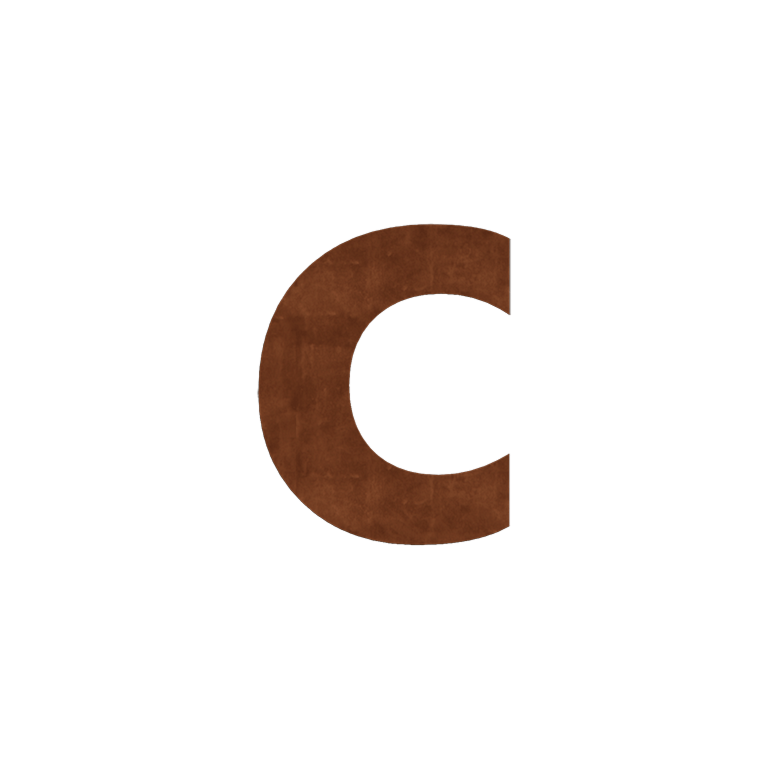 Număr de casă din oțel corten c - 30 cm
