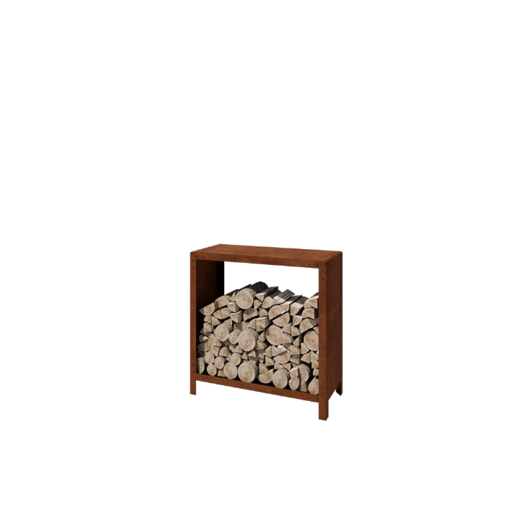 Suport pentru lemne din oțel corten - Indiana - 100 x 40 x 100 cm
