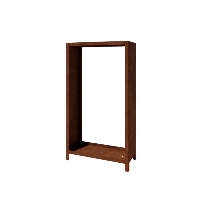 Suport pentru lemne din oțel corten - Indiana - 100 x 40 x 180 cm