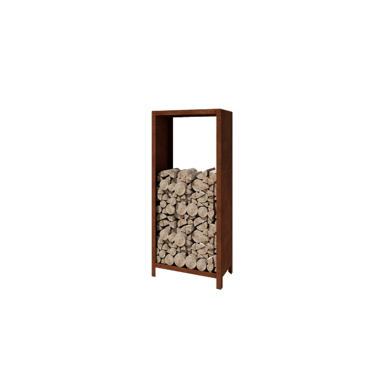 Suport din oțel corten pentru lemne Indiana 180 x 80 x 40 cm