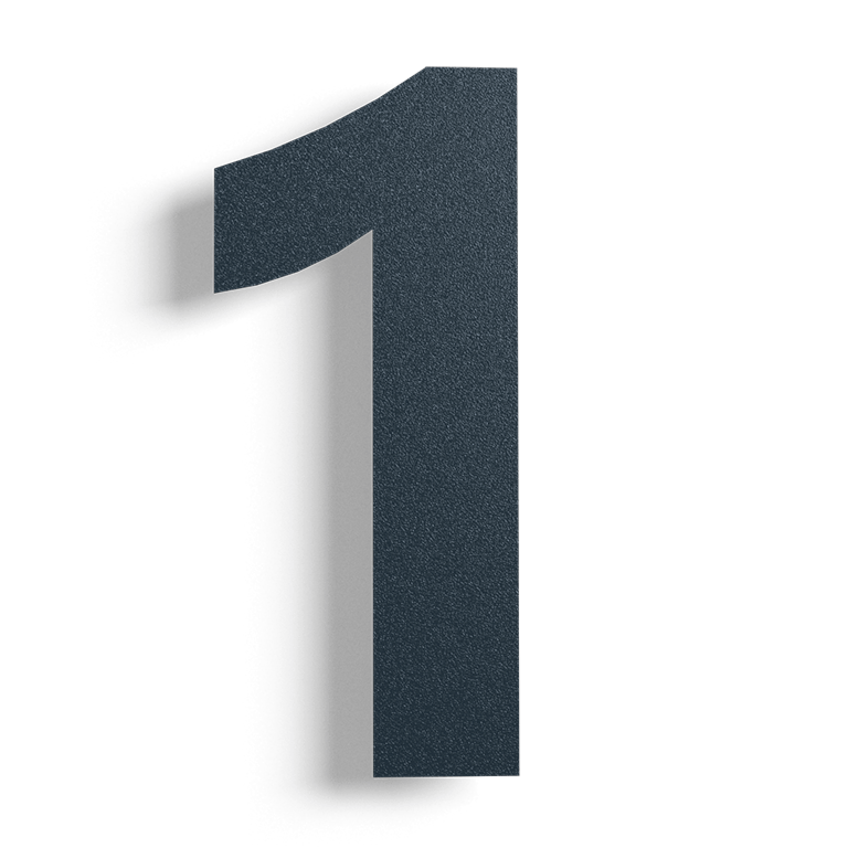 Număr de casă oțel inoxidabil negru (adeziv) 1 - 15 cm