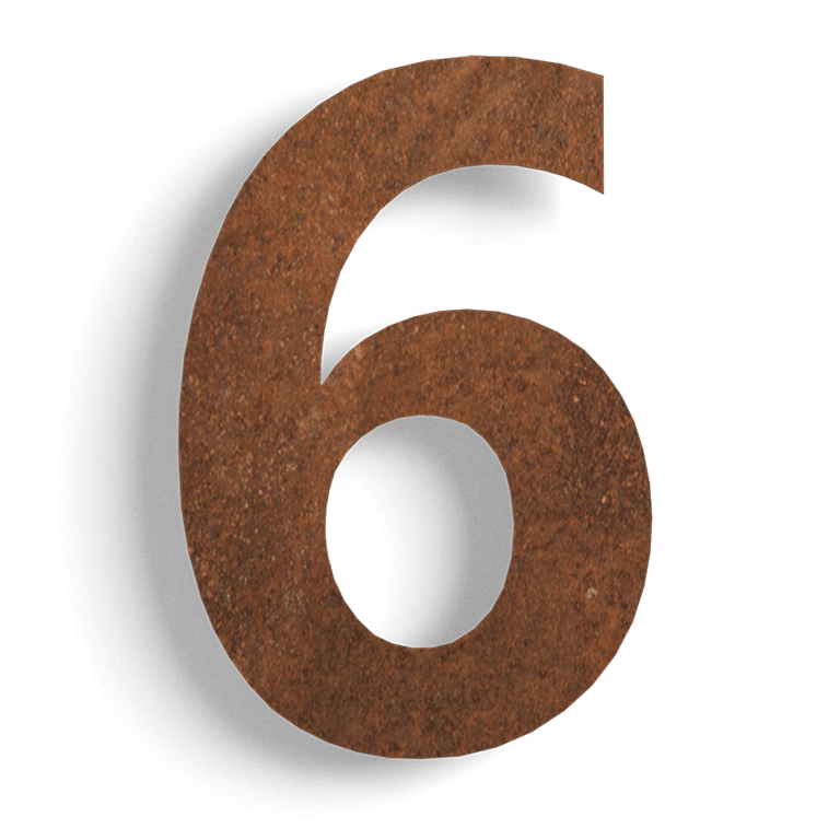 Număr de casă din oțel corten 6 - 80 cm