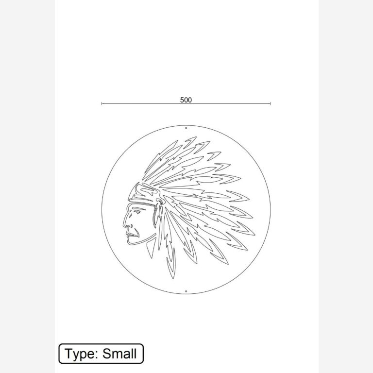 Decor de perete din metal Amerindian