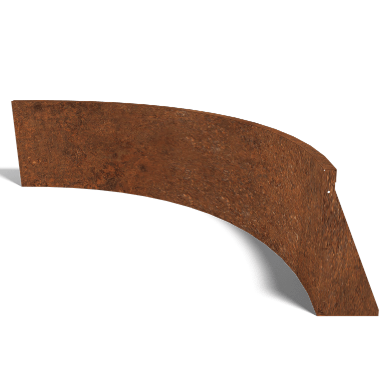 Perete de susținere din oțel corten curbă interioară 150 x 150 cm (înălțime 50 cm)