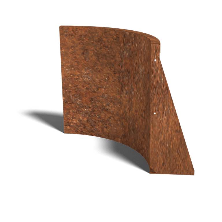 Perete de susținere din oțel corten curbă interioară 50 x 50 cm (înălțime 60 cm)