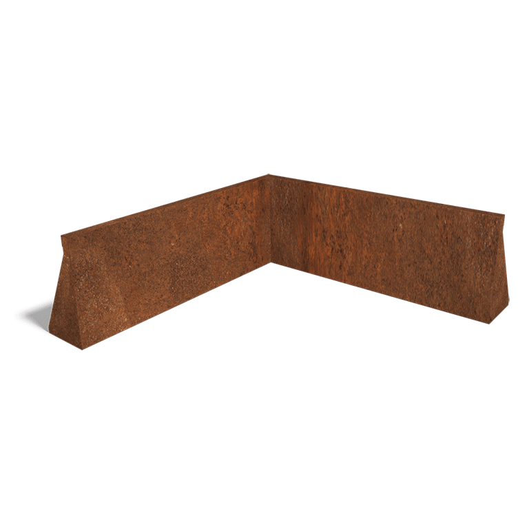 Perete de susținere din oțel corten colț interior 100 x 100 cm (înălțime 40 cm)