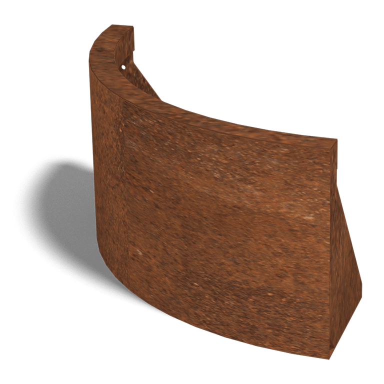 Perete de susținere din oțel corten curbă exterioară 50 x 50 cm (înălțime 30 cm)