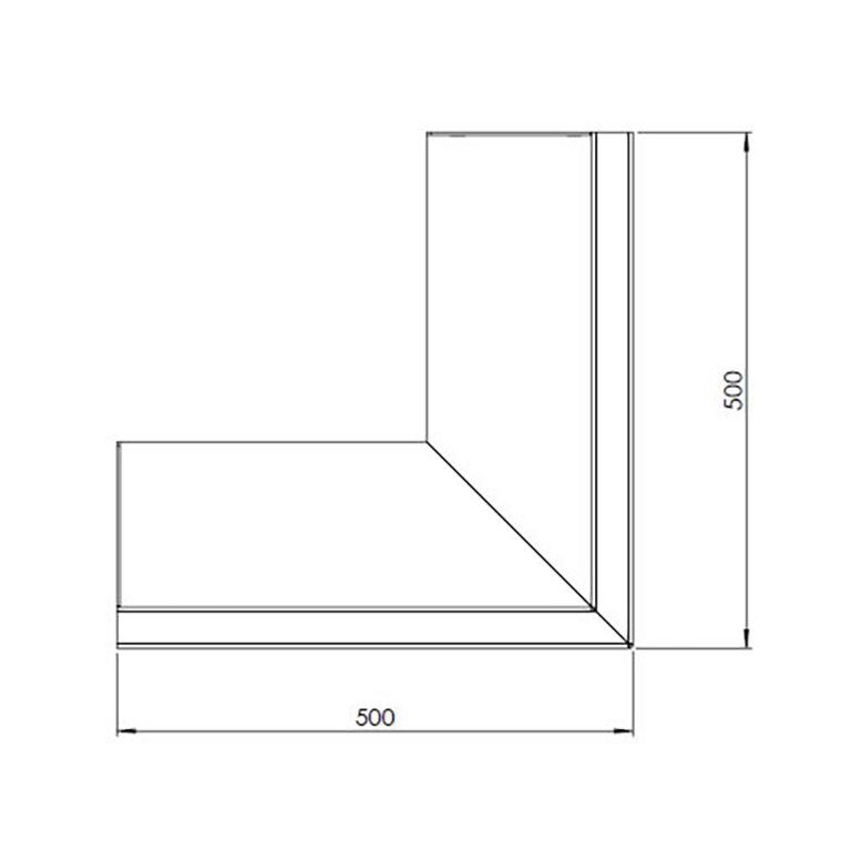 Perete de susținere din oțel corten colț exterior 50 x 50 cm (înălțime 60 cm)