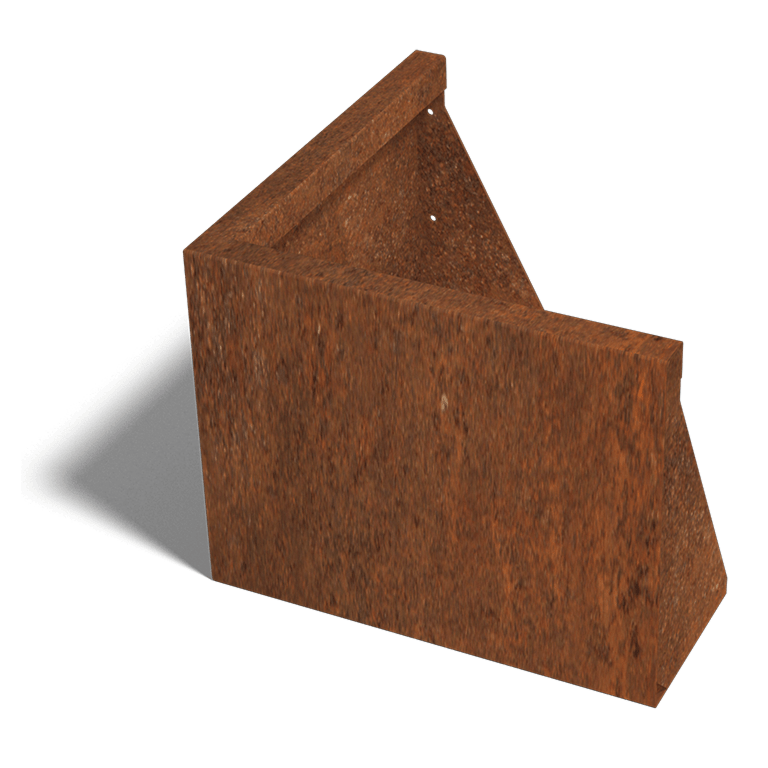 Perete de susținere din oțel corten colț exterior 50 x 50 cm (înălțime 40 cm)