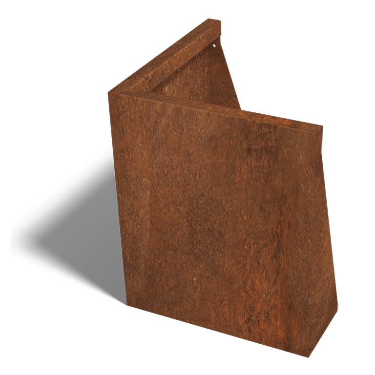 Perete de susținere din oțel corten colț exterior 50 x 50 cm (înălțime 60 cm)