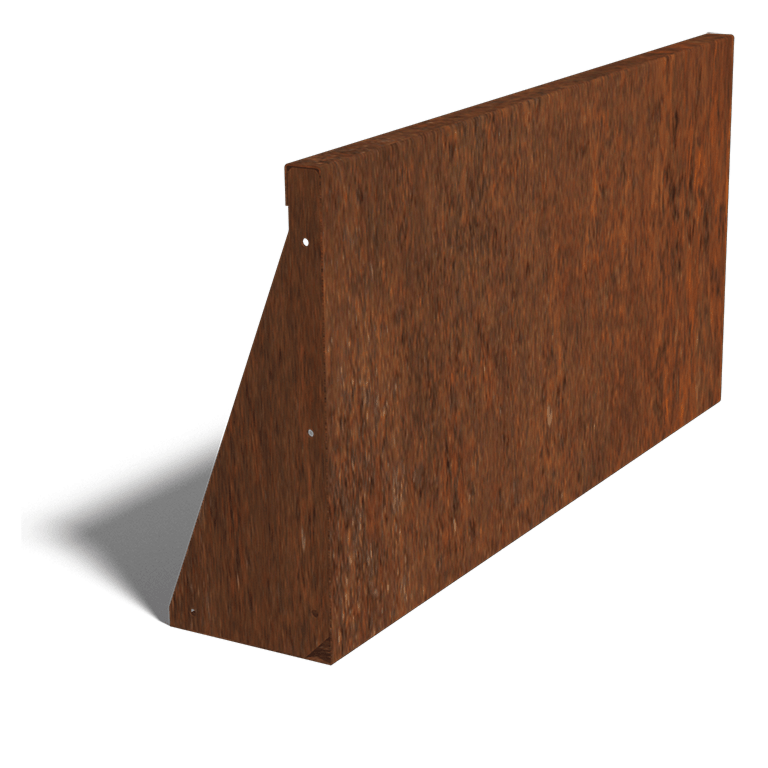 Perete de susținere din oțel corten formă dreaptă 100 cm (înălțime 50 cm)