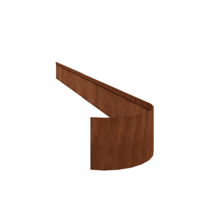 Separator de gazon din oțel corten formă aplatizată FLEX 23 cm (lungime 240 cm)