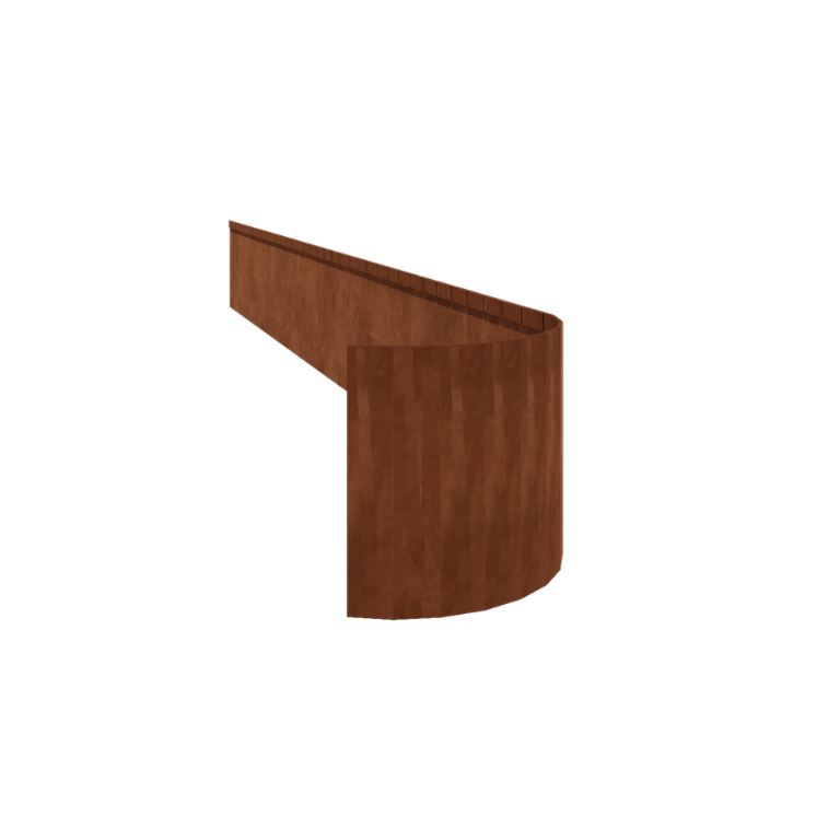 Separator de gazon din oțel corten formă aplatizată FLEX 35 cm (lungime 150 cm)