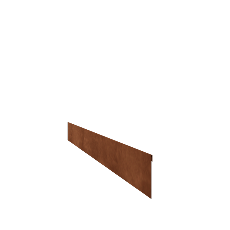 Separator de gazon din oțel corten - Aplatizat - Înălțime 13 cm - 150 cm