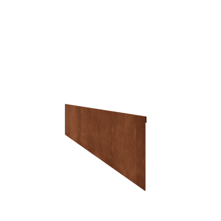 Separator de gazon din oțel corten formă aplatizată 23 cm (lungime 150 cm)