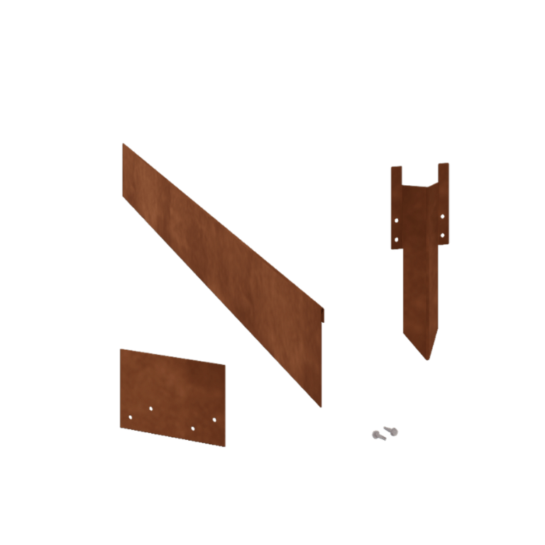 Separator de gazon din oțel corten formă aplatizată 13 cm set complet pe 15 metri