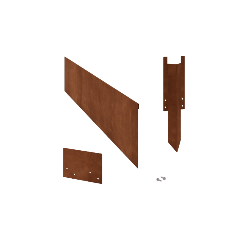 Separator de gazon din oțel corten formă aplatizată 23 cm set complet pe 15 metri