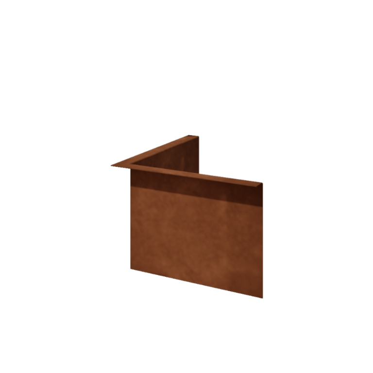 Separator de gazon din oțel corten - Îndoită - Colț interior - Înălțime 22 cm