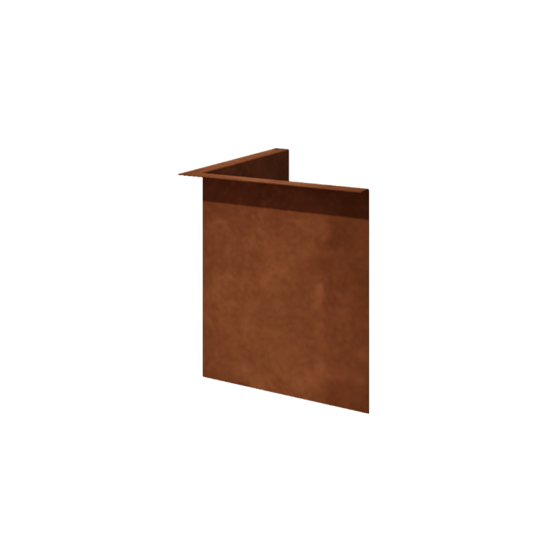Separator de gazon din oțel corten - Îndoită - Colț interior - Înălțime 34 cm