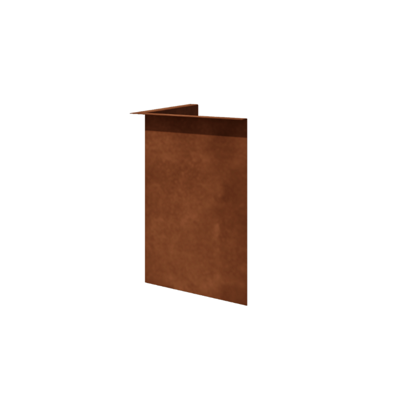 Separator de gazon din oțel corten - Îndoită - Colț interior - Înălțime 45 cm