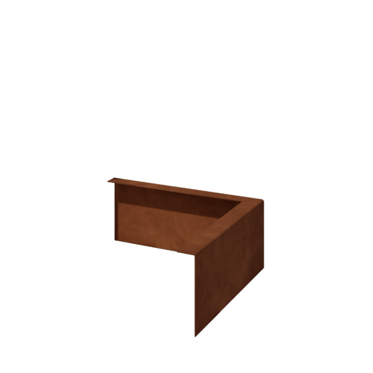 Separator de gazon din oțel corten - Îndoită - Colț exterior - Înălțime 12 cm