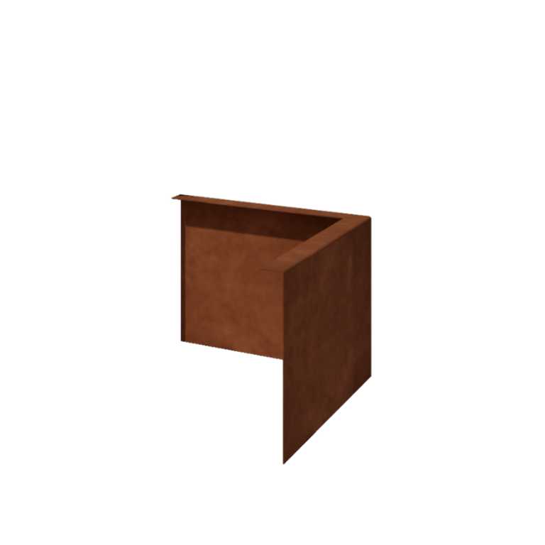 Separator de gazon din oțel corten - Îndoită - Colț exterior - Înălțime 22 cm
