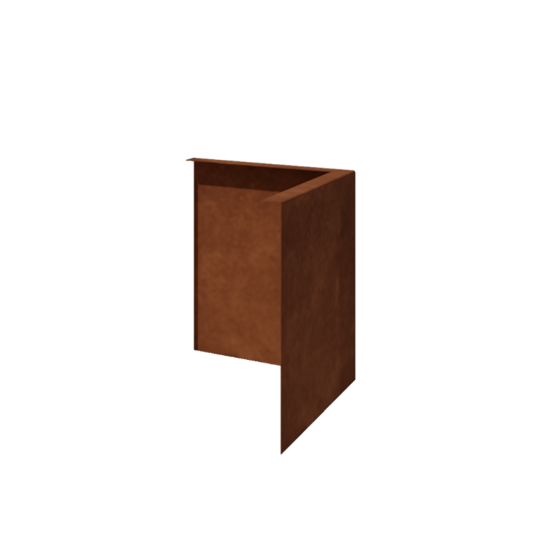 Separator de gazon din oțel corten - Îndoită - Colț exterior - Înălțime 34 cm