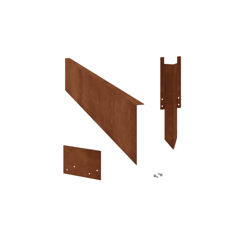 Separator de gazon din oțel corten în unghi 22 cm set complet pe 24 de metri